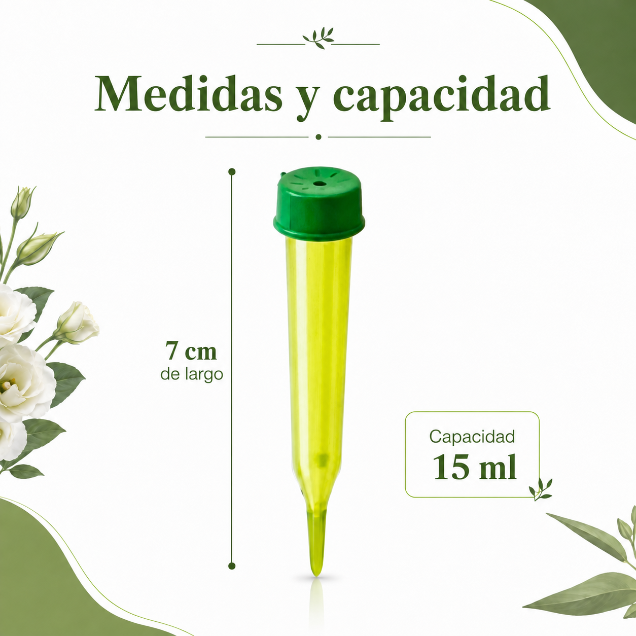TUBO DE AGUA PARA FLORES CON PUNTA 50PZAS.