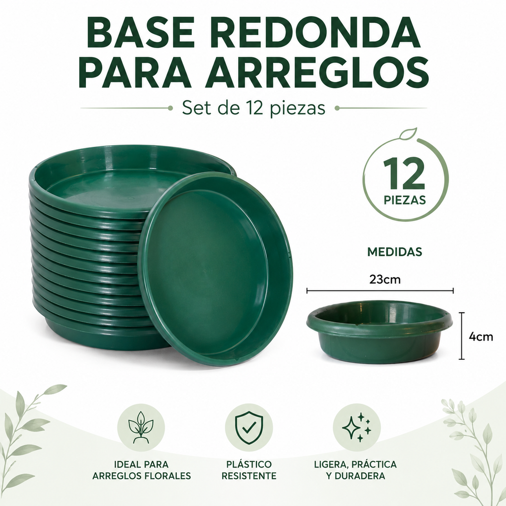 Charolas de Plastico para Arreglo Floral ( 12 Piezas )
