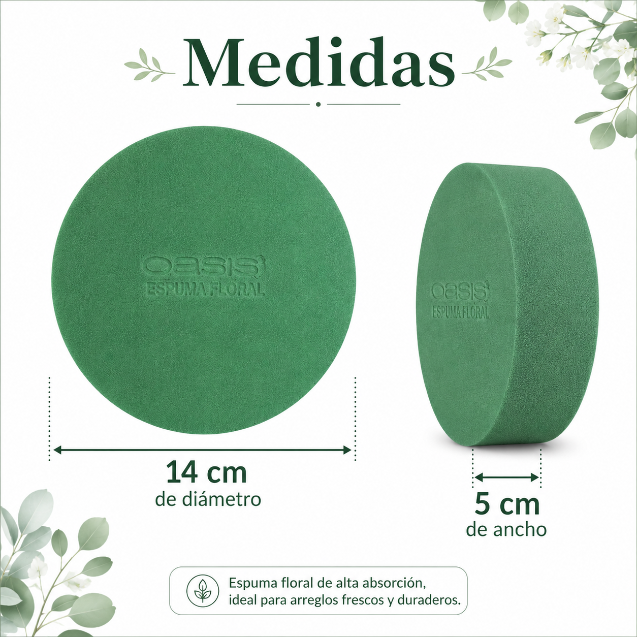 ESPUMA FLORAL OASIS REDONDA ( OASIS )