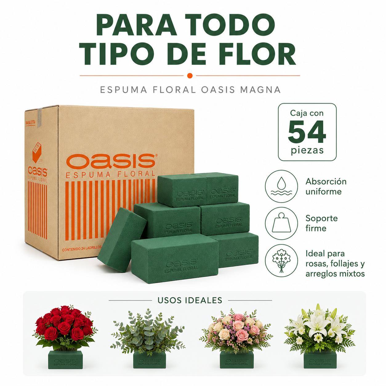TABIQUE DE OASIS MAGNA 54 PIEZAS CAJA COMPLETA