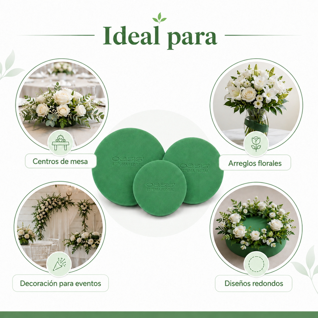 ESPUMA FLORAL OASIS REDONDA ( OASIS )