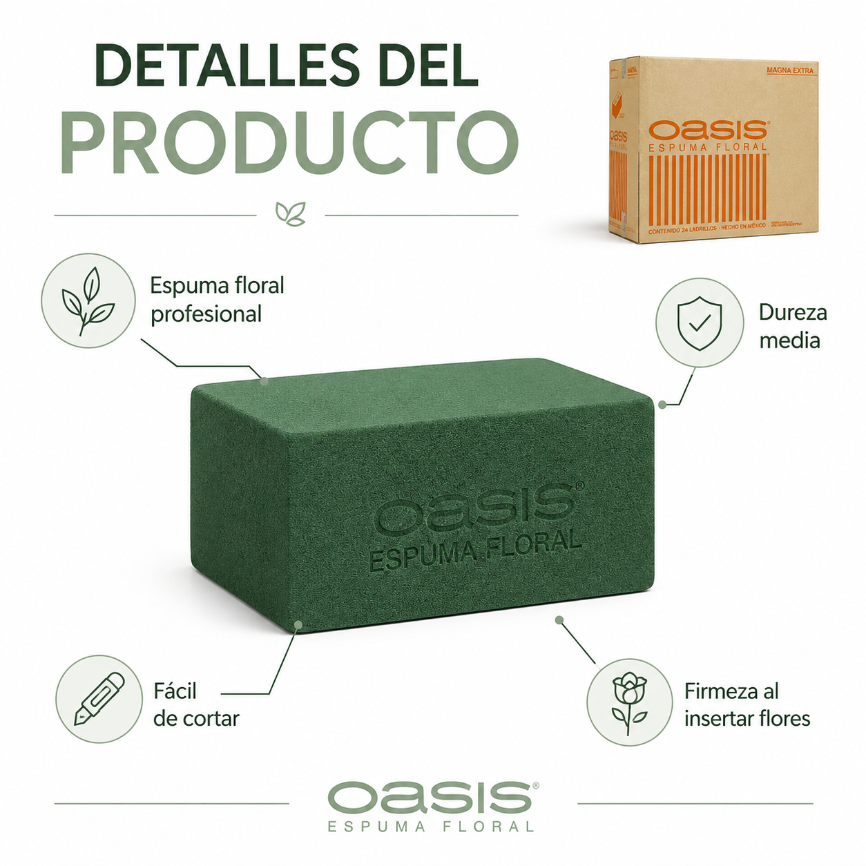 TABIQUE DE OASIS MAGNA 54 PIEZAS CAJA COMPLETA