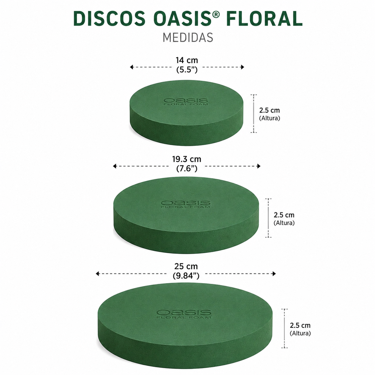 ESPUMA FLORAL OASIS REDONDA ( OASIS ) 10 PIEZAS