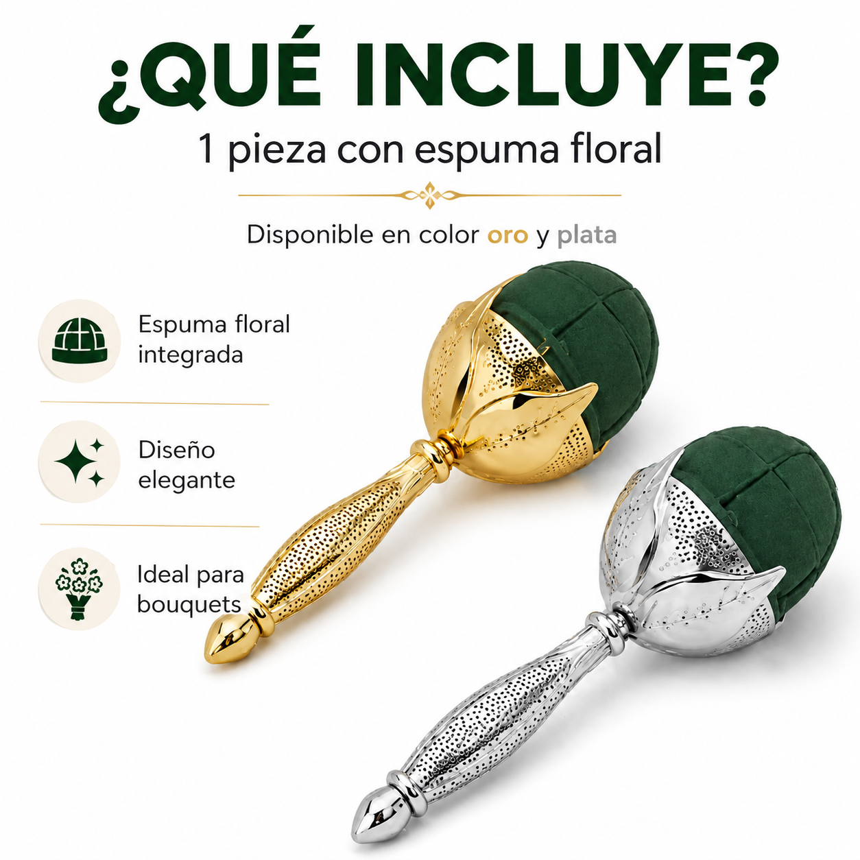 PORTA RAMOS ELEGANT OASIS PLATA Y ORO