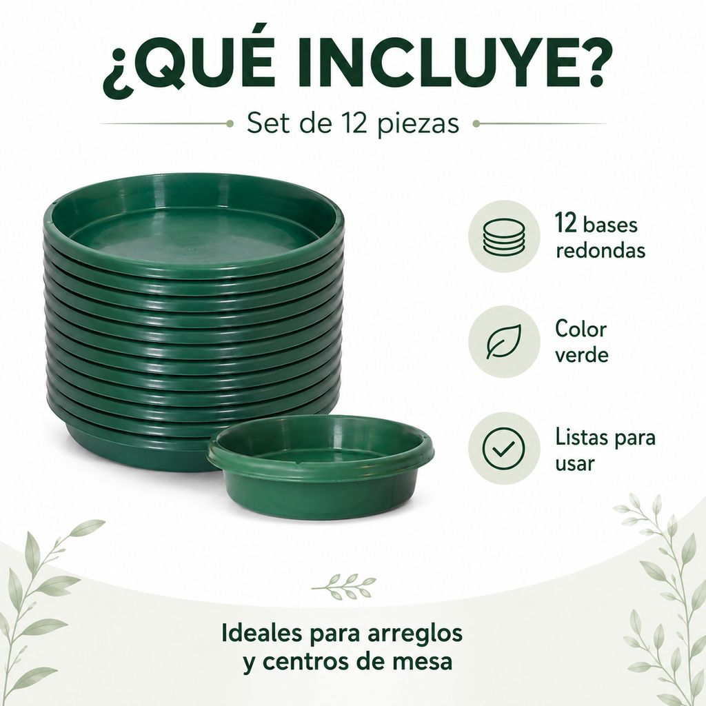 Charolas de Plastico para Arreglo Floral ( 12 Piezas )